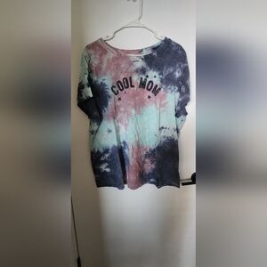 Torrid Multicolor Tie-Dye 'Cool Mom' Short Sleeve Tee